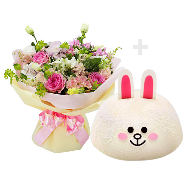 [젠틀맨플라워]큐티러브(OW-7076_1)+파리바게뜨_라인프렌즈코니(기프티콘)